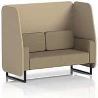 Brixworth 2 Seater Open Booth, Black Legs, Main Line Flax Fabric, Upminster Panels And Bank Sofa