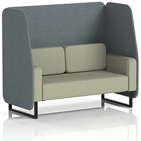 Brixworth 2 Seater Open Booth, Black Legs, Main Line Flax Fabric, Westminster Panels And Newbury Sofa