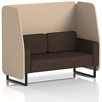 Brixworth 2 Seater Open Booth, Black Legs, Synergy Fabric, Affix Panels And Wed Sofa