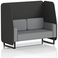 Brixworth 2 Seater Open Booth, Black Legs, Synergy Fabric, Mix Panels And Partner Sofa