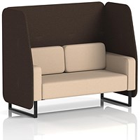 Brixworth 2 Seater Open Booth, Black Legs, Synergy Fabric, Wed Panels And Affix Sofa