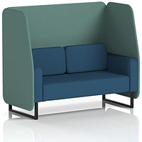 Brixworth 2 Seater Open Booth, Black Legs, Sumi Fabric, Handa Panels And Uto Sofa
