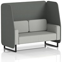 Brixworth 2 Seater Open Booth, Black Legs, Sumi Fabric, Kobe Panels And Tokyo Sofa
