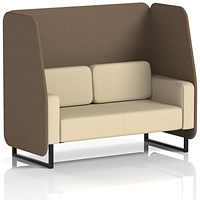 Brixworth 2 Seater Open Booth, Black Legs, Sumi Fabric, Osaka Panels And Zen Sofa