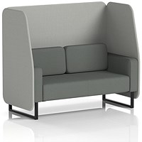 Brixworth 2 Seater Open Booth, Black Legs, Sumi Fabric, Tokyo Panels And Kobe Sofa