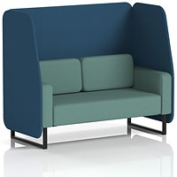 Brixworth 2 Seater Open Booth, Black Legs, Sumi Fabric, Uto Panels And Handa Sofa