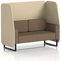Brixworth 2 Seater Open Booth, Black Legs, Sumi Fabric, Zen Panels And Osaka Sofa