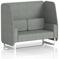 Brixworth 2 Seater Open Booth, White Legs, Rivet Fabric, Prime Panels And Sofa