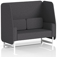Brixworth 2 Seater Open Booth, White Legs, X2 Fabric, Arithmetic Panels And Sofa
