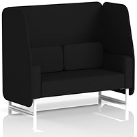 Brixworth 2 Seater Open Booth, White Legs, X2 Fabric, Diameter Panels And Sofa