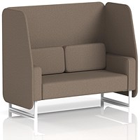Brixworth 2 Seater Open Booth, White Legs, X2 Fabric, Theory Panels And Sofa