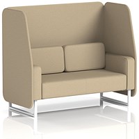 Brixworth 2 Seater Open Booth, White Legs, Main Line Flax Fabric, Upminster Panels And Sofa