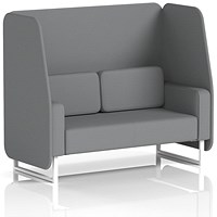 Brixworth 2 Seater Open Booth, White Legs, Synergy Fabric, Partner Panels And Sofa