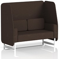 Brixworth 2 Seater Open Booth, White Legs, Synergy Fabric, Wed Panels And Sofa