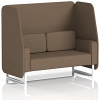 Brixworth 2 Seater Open Booth, White Legs, Sumi Fabric, Osaka Panels And Sofa
