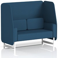Brixworth 2 Seater Open Booth, White Legs, Sumi Fabric, Uto Panels And Sofa