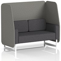 Brixworth 2 Seater Open Booth, White Legs, X2 Fabric, Number Panels And Arithmetic Sofa