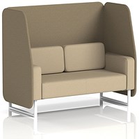 Brixworth 2 Seater Open Booth, White Legs, Main Line Flax Fabric, Bank Panels And Upminster Sofa