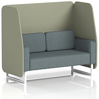 Brixworth 2 Seater Open Booth, White Legs, Main Line Flax Fabric, Newbury Panels And Westminster Sofa
