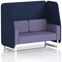 Brixworth 2 Seater Open Booth, White Legs, Synergy Fabric, Alike Panels And Order Sofa