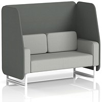 Brixworth 2 Seater Open Booth, White Legs, Sumi Fabric, Kobe Panels And Tokyo Sofa