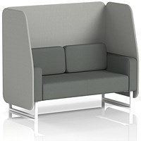 Brixworth 2 Seater Open Booth, White Legs, Sumi Fabric, Tokyo Panels And Kobe Sofa