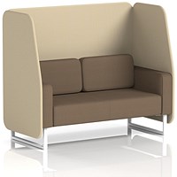 Brixworth 2 Seater Open Booth, White Legs, Sumi Fabric, Zen Panels And Osaka Sofa