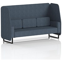 Brixworth 3 Seater Open Booth, Black Legs, Rivet Fabric, Crucible Panels And Sofa