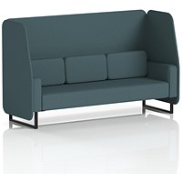 Brixworth 3 Seater Open Booth, Black Legs, X2 Fabric, Polygon Panels And Sofa