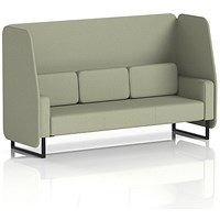 Brixworth 3 Seater Open Booth, Black Legs, Main Line Flax Fabric, Newbury Panels And Sofa