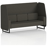 Brixworth 3 Seater Open Booth, Black Legs, Main Line Flax Fabric, Temple Panels And Sofa