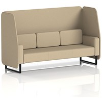 Brixworth 3 Seater Open Booth, Black Legs, Main Line Flax Fabric, Upminster Panels And Sofa