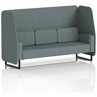 Brixworth 3 Seater Open Booth, Black Legs, Main Line Flax Fabric, Westminster Panels And Sofa