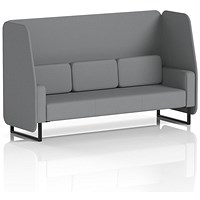 Brixworth 3 Seater Open Booth, Black Legs, Synergy Fabric, Partner Panels And Sofa
