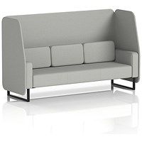 Brixworth 3 Seater Open Booth, Black Legs, Sumi Fabric, Tokyo Panels And Sofa