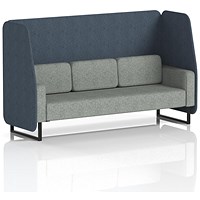 Brixworth 3 Seater Open Booth, Black Legs, Rivet Fabric, Crucible Panels And Prime Sofa