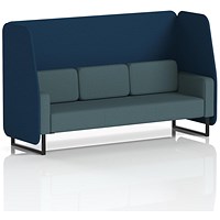 Brixworth 3 Seater Open Booth, Black Legs, X2 Fabric, Calculus Panels And Polygon Sofa