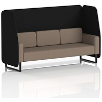 Brixworth 3 Seater Open Booth, Black Legs, X2 Fabric, Diameter Panels And Theory Sofa