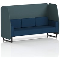 Brixworth 3 Seater Open Booth, Black Legs, X2 Fabric, Polygon Panels And Calculus Sofa