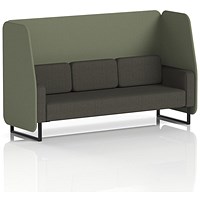 Brixworth 3 Seater Open Booth, Black Legs, Main Line Flax Fabric, Monument Panels And Temple Sofa