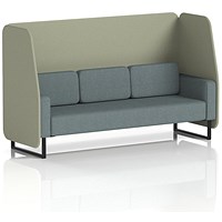 Brixworth 3 Seater Open Booth, Black Legs, Main Line Flax Fabric, Newbury Panels And Westminster Sofa
