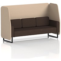 Brixworth 3 Seater Open Booth, Black Legs, Synergy Fabric, Affix Panels And Wed Sofa