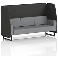 Brixworth 3 Seater Open Booth, Black Legs, Synergy Fabric, Mix Panels And Partner Sofa