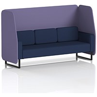 Brixworth 3 Seater Open Booth, Black Legs, Synergy Fabric, Order Panels And Alike Sofa