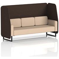 Brixworth 3 Seater Open Booth, Black Legs, Synergy Fabric, Wed Panels And Affix Sofa