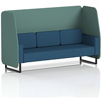 Brixworth 3 Seater Open Booth, Black Legs, Sumi Fabric, Handa Panels And Uto Sofa