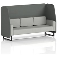 Brixworth 3 Seater Open Booth, Black Legs, Sumi Fabric, Kobe Panels And Tokyo Sofa