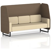 Brixworth 3 Seater Open Booth, Black Legs, Sumi Fabric, Osaka Panels And Zen Sofa