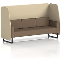 Brixworth 3 Seater Open Booth, Black Legs, Sumi Fabric, Zen Panels And Osaka Sofa