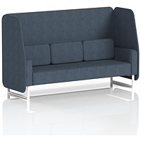Brixworth 3 Seater Open Booth, White Legs, Rivet Fabric, Crucible Panels And Sofa